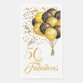 Elegant 50. Geburtstag Gold Confetti Balloons Serviette