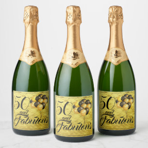 Elegant 50. Geburtstag Gold Foil Black Typografie