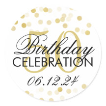 Elegant 50. Geburtstag Gold Foil Glitzer Lights