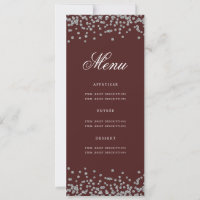 Elegant 50 Geburtstag Menü Silver Burgundy Confett