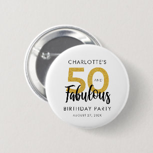 Elegant 50. Geburtstag Party Script Custom Swag Button