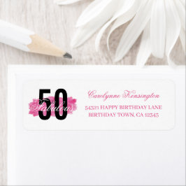 Elegant 50. Geburtstag Pink Aquarelladresse