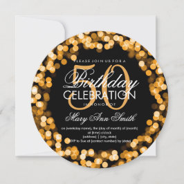 Elegant 50. Geburtstag Sparkling Lights Gold Einladung