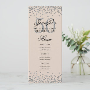 Elegant 50 Geburtstagskarte Silver Confetti Champa Einladung