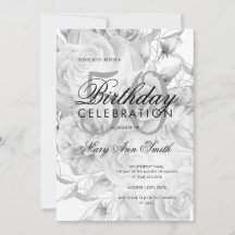 Elegant 50. Geburtstagsparty Floral Silver White