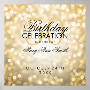 Elegant 50. Geburtstagsparty Glitzer Lights Gold Poster