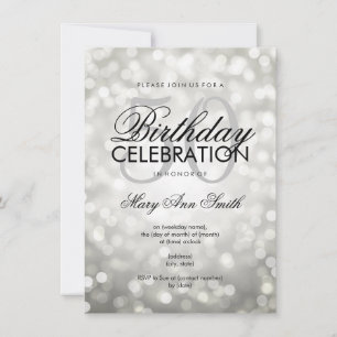 Elegant 50. Geburtstagsparty Silberner Glitzer Lig Einladung