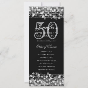 Elegant 50. Geburtstagsparty Silver Einladung