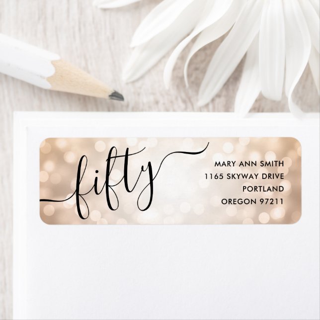 Elegant 50 Rose Gold Lights 50. Geburtstag (Insitu)