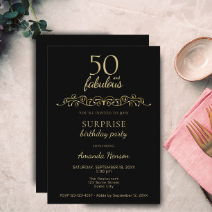 Elegant 50 und Fabelhaft Ornament 50. Geburtstag Einladung
