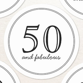 Elegant 50 und fabelhafte moderne Typografie Gebur Runder Aufkleber