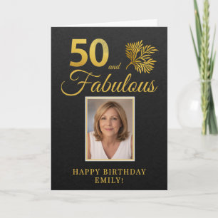 Elegant 50 und Fabulous Twigs 50. Geburtstagsfoto Karte