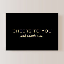 Elegant 50th Birthday Black Gold Dankeskarte