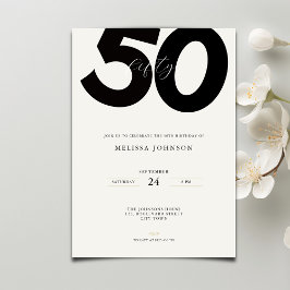 Elegant 50th Birthday Invitation - Minimal Style Einladung