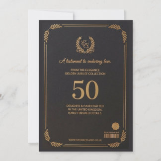 Elegant 50th Wedding Anniversary Card Einladung