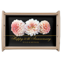 Elegant 50th Wedding Anniversary Floral Gold Black