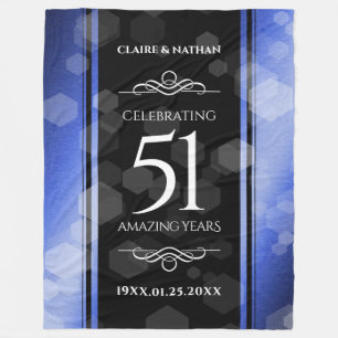 Elegant 51. Saphire Hochzeitstag Fleecedecke