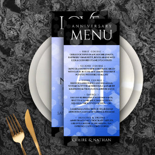 Elegant 51. Saphire Hochzeitstag Menükarte