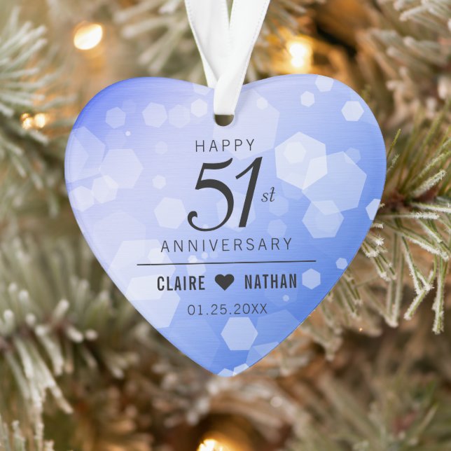 Elegant 51. Saphire Hochzeitstag Ornament (Baum)