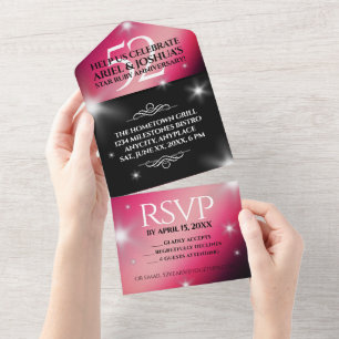 Elegant 52. Star Ruby Wedding Jubiläum All In One Einladung