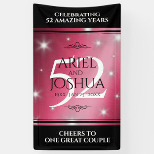 Elegant 52. Star Ruby Wedding Jubiläum Banner