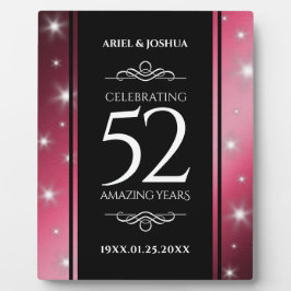 Elegant 52. Star Ruby Wedding Jubiläum Fotoplatte