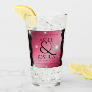Elegant 52. Star Ruby Wedding Jubiläum Glas