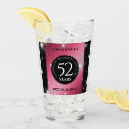 Elegant 52. Star Ruby Wedding Jubiläum Glas
