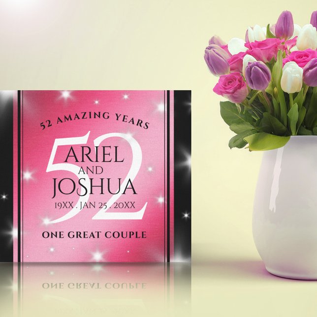 Elegant 52. Star Ruby Wedding Jubiläum Leinwanddruck (Von Creator hochgeladen)
