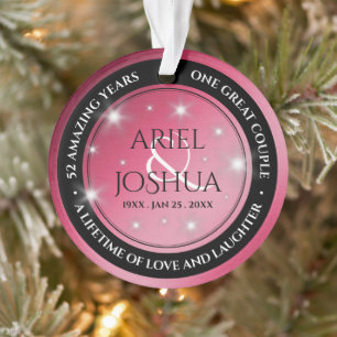 Elegant 52. Star Ruby Wedding Jubiläum Ornament