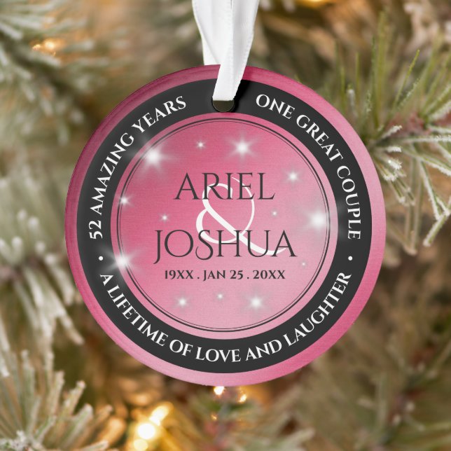 Elegant 52. Star Ruby Wedding Jubiläum Ornament (Baum)