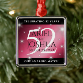 Elegant 52. Star Ruby Wedding Jubiläum Ornament Aus Metall