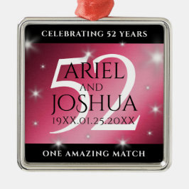 Elegant 52. Star Ruby Wedding Jubiläum Ornament Aus Metall