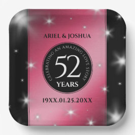 Elegant 52. Star Ruby Wedding Jubiläum Pappteller