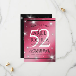 Elegant 52. Star Ruby Wedding Jubiläum Save The Date