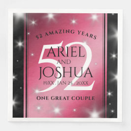 Elegant 52. Star Ruby Wedding Jubiläum Serviette
