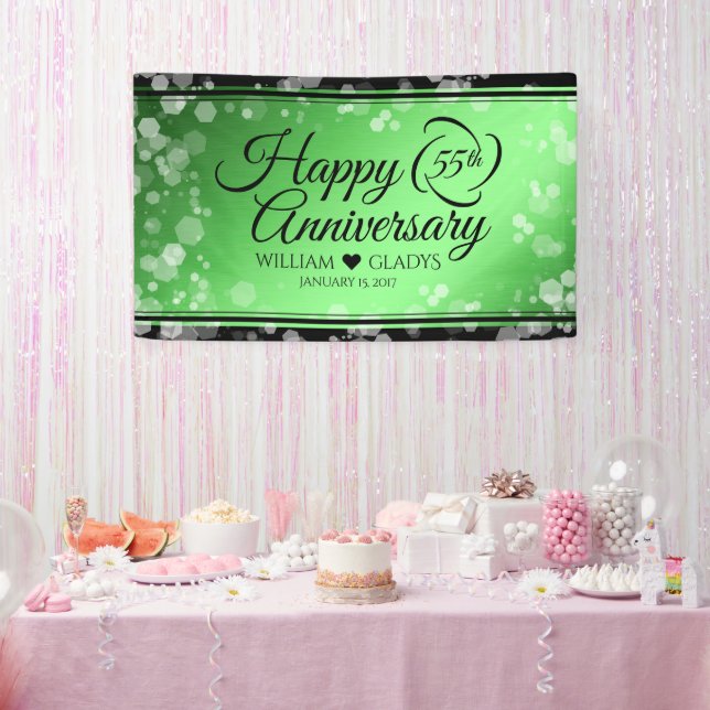 Elegant 55. Emerald Wedding Jubiläum Banner (Party)