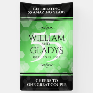 Elegant 55. Emerald Wedding Jubiläum Banner