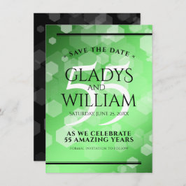 Elegant 55. Emerald Wedding Jubiläum Save The Date