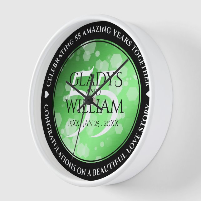 Elegant 55. Emerald Wedding Jubiläum Uhr (Winkel)