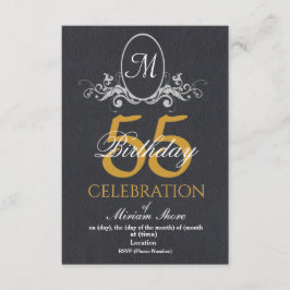 Elegant 55. Geburtstagsparty Textured Invite Einladung