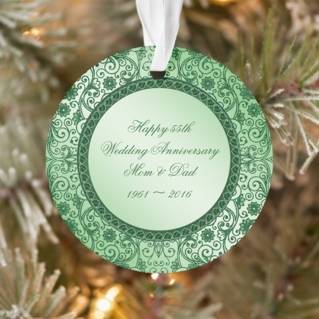 Elegant 55. Hochzeitstag Acrylschmuck Ornament (Baum)