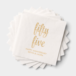 Elegant 55. Hochzeitstag Goldmedaille Napkins Servietten Mit Folie