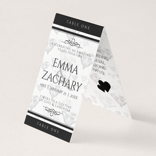 Elegant 60. 75. Diamond Wedding Jubiläum (Vorderseite)