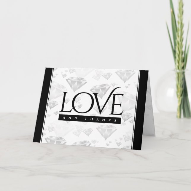 Elegant 60. 75. Diamond Wedding Jubiläum Dankeskarte (Vorderseite)