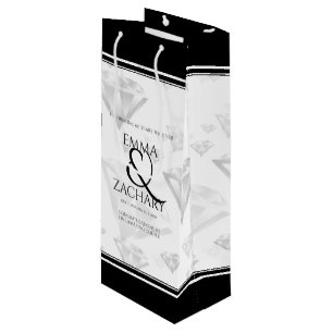 Elegant 60. 75. Diamond Wedding Jubiläum Geschenktüte Für Weinflaschen