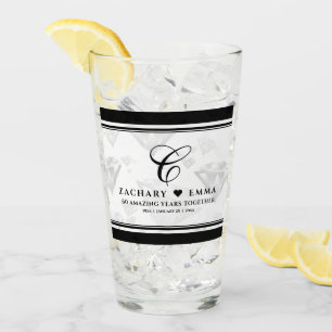 Elegant 60. 75. Diamond Wedding Jubiläum Glas