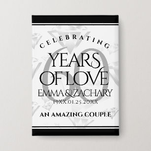 Elegant 60. Diamond Wedding Jubiläum Button