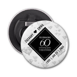 Elegant 60. Diamond Wedding Jubiläum Flaschenöffner