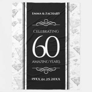 Elegant 60. Diamond Wedding Jubiläum Fleecedecke